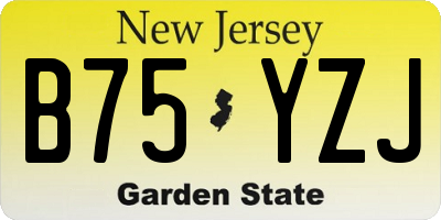 NJ license plate B75YZJ
