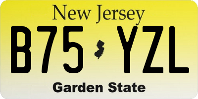 NJ license plate B75YZL