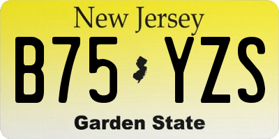 NJ license plate B75YZS