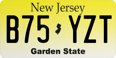 NJ license plate B75YZT