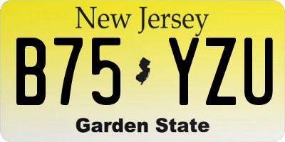 NJ license plate B75YZU