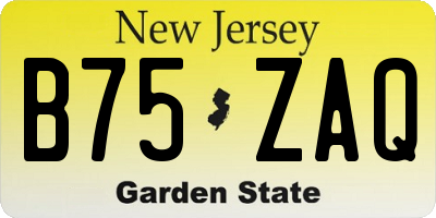 NJ license plate B75ZAQ