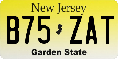 NJ license plate B75ZAT