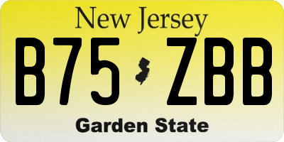 NJ license plate B75ZBB