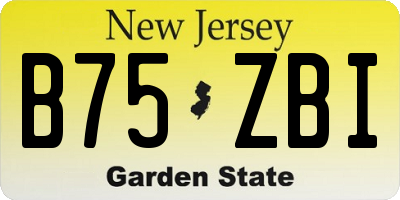 NJ license plate B75ZBI