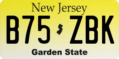 NJ license plate B75ZBK