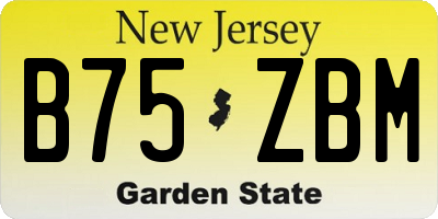 NJ license plate B75ZBM