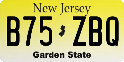 NJ license plate B75ZBQ