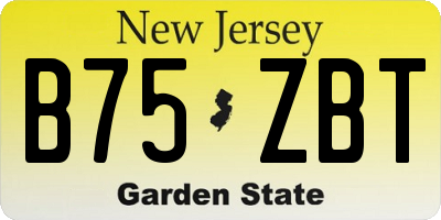 NJ license plate B75ZBT