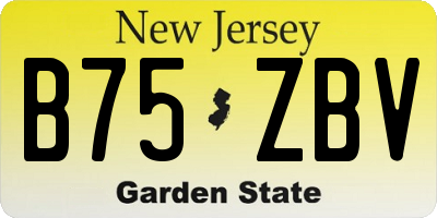 NJ license plate B75ZBV
