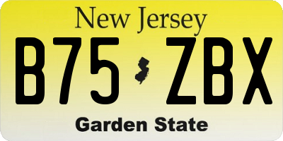 NJ license plate B75ZBX