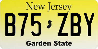 NJ license plate B75ZBY