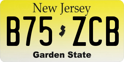 NJ license plate B75ZCB