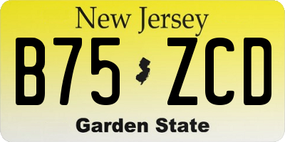 NJ license plate B75ZCD