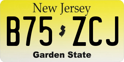 NJ license plate B75ZCJ