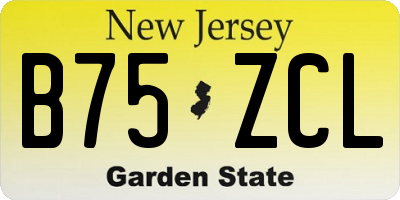 NJ license plate B75ZCL