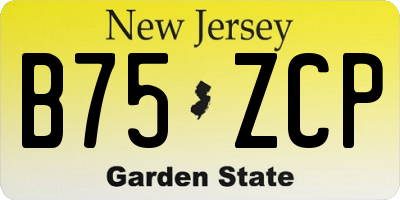 NJ license plate B75ZCP