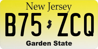 NJ license plate B75ZCQ