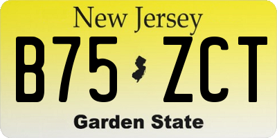 NJ license plate B75ZCT