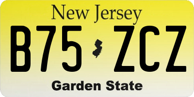 NJ license plate B75ZCZ