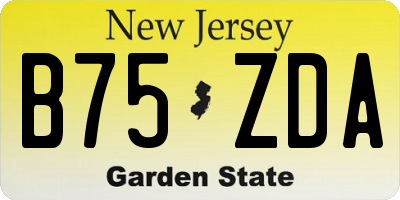 NJ license plate B75ZDA
