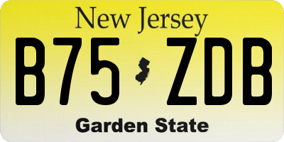 NJ license plate B75ZDB