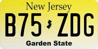 NJ license plate B75ZDG