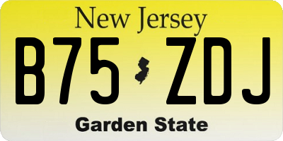 NJ license plate B75ZDJ