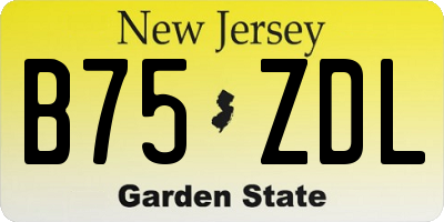 NJ license plate B75ZDL