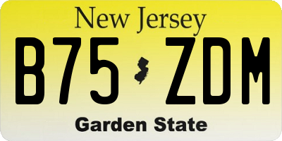 NJ license plate B75ZDM