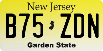 NJ license plate B75ZDN