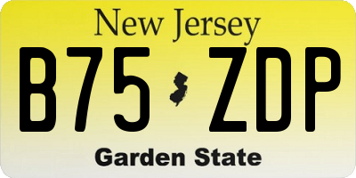 NJ license plate B75ZDP