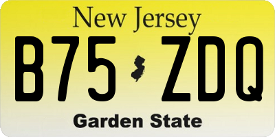 NJ license plate B75ZDQ