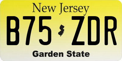 NJ license plate B75ZDR