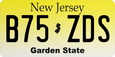 NJ license plate B75ZDS