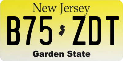 NJ license plate B75ZDT
