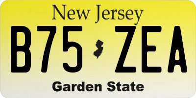 NJ license plate B75ZEA
