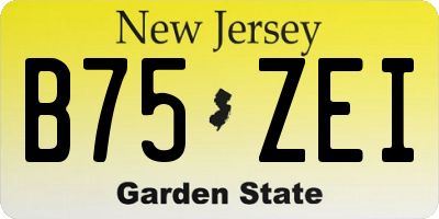 NJ license plate B75ZEI