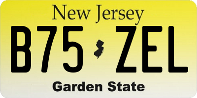 NJ license plate B75ZEL