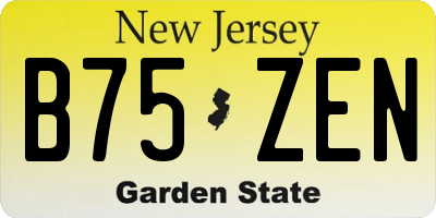 NJ license plate B75ZEN