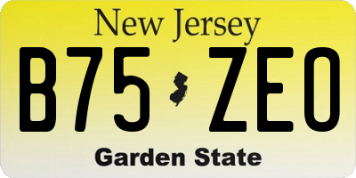 NJ license plate B75ZEO