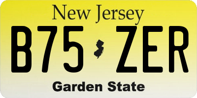 NJ license plate B75ZER