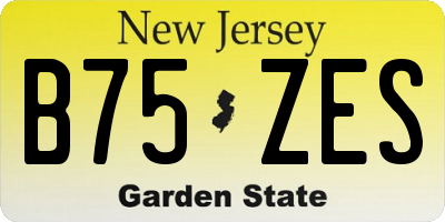 NJ license plate B75ZES