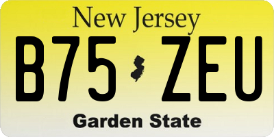 NJ license plate B75ZEU