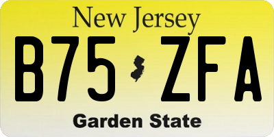 NJ license plate B75ZFA