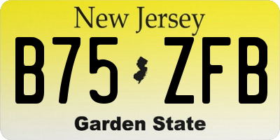 NJ license plate B75ZFB