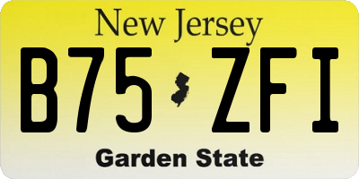 NJ license plate B75ZFI