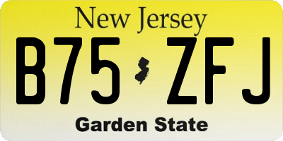 NJ license plate B75ZFJ