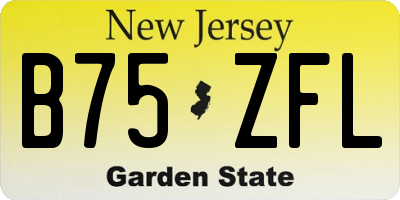 NJ license plate B75ZFL