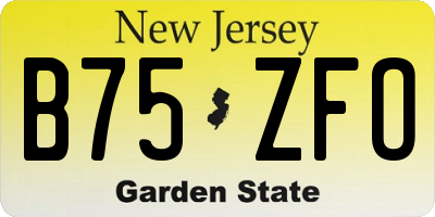 NJ license plate B75ZFO